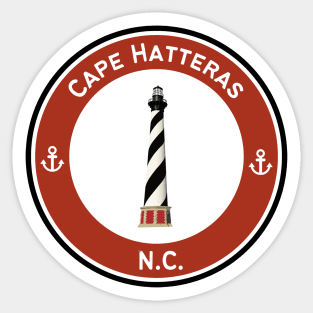 Cape Hatteras Lighthouse Red Circle Sticker